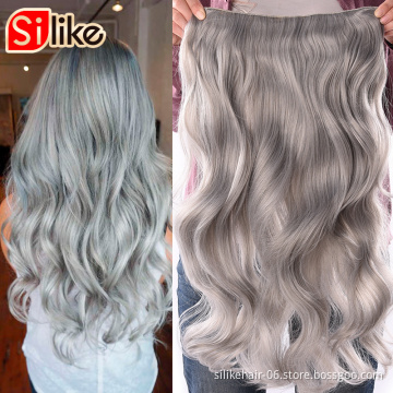 Silike 190g Wavy Clip in One Piece Hair Extensions 24 inch 19 Colors Available Synthetic Heat Resistant Fiber Hair Extension